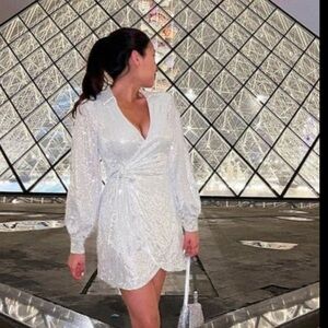 Selfie Leslie NWT Sequin Wrap Dress